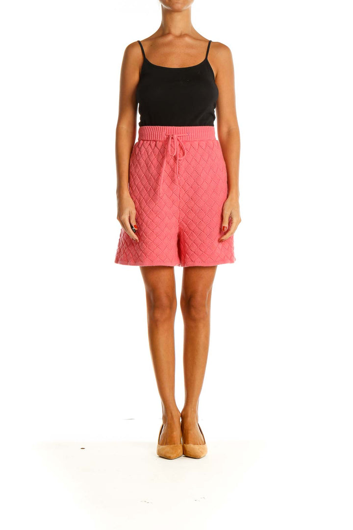 Pink Textured Chic Shorts