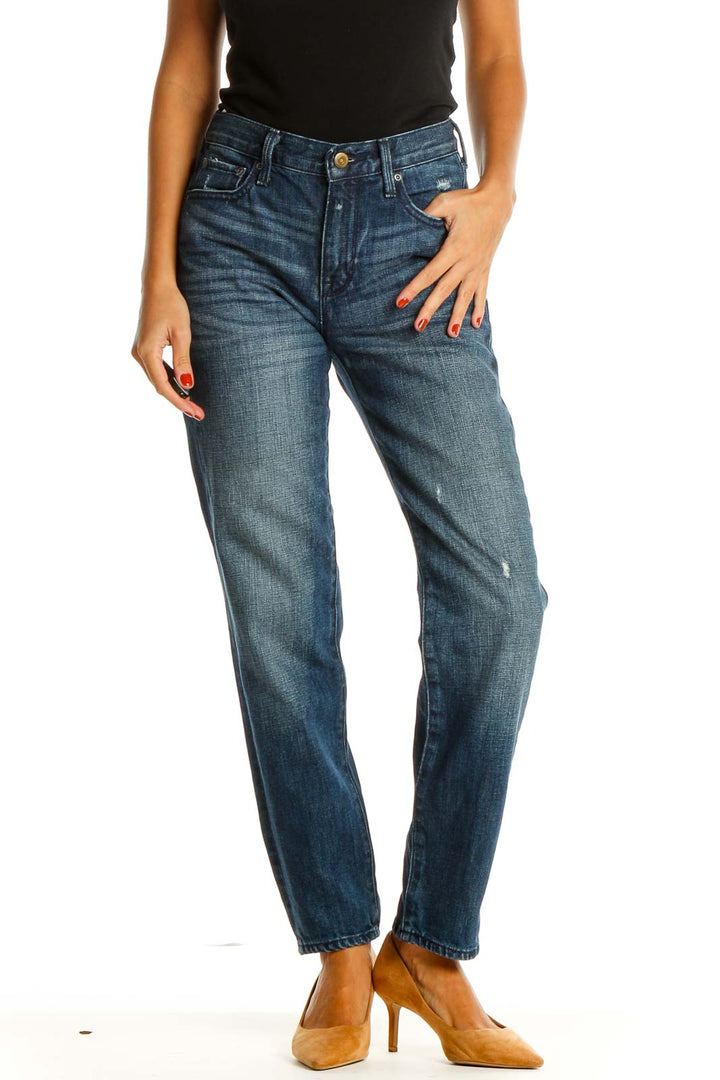 Blue Straight Leg Jeans