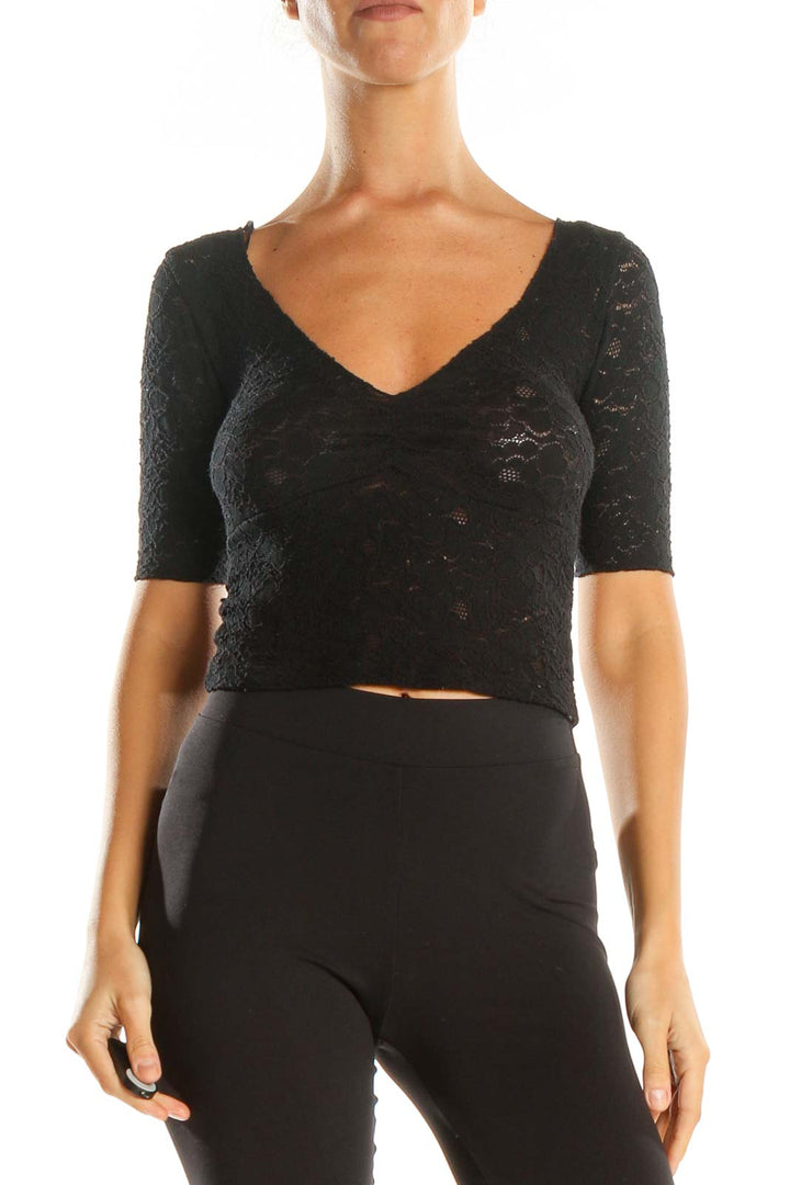 Black Lace Bohemian Crop top