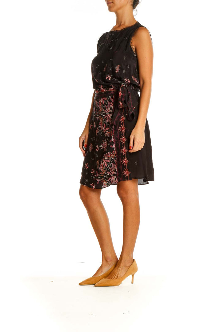 Black Printed Day Fit & Flare Dress