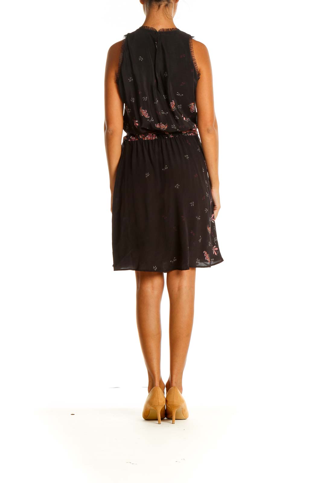 Black Printed Day Fit & Flare Dress