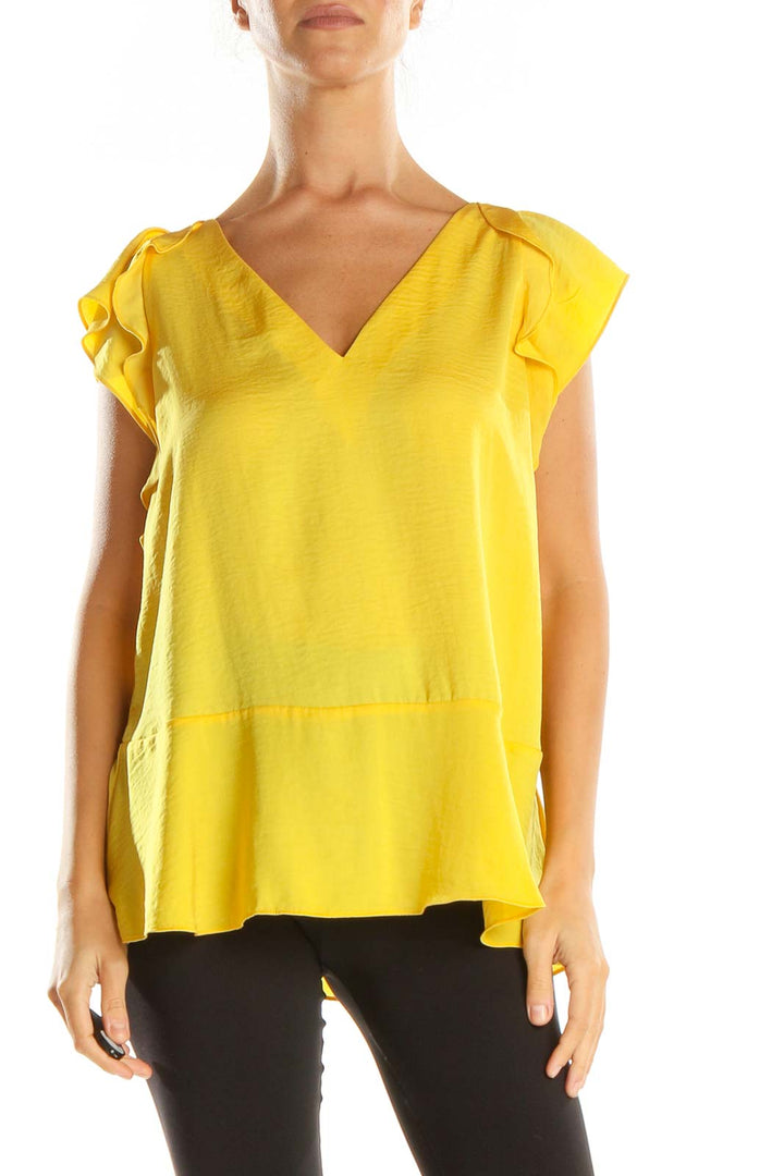 Yellow Solid All Day Wear Blouse