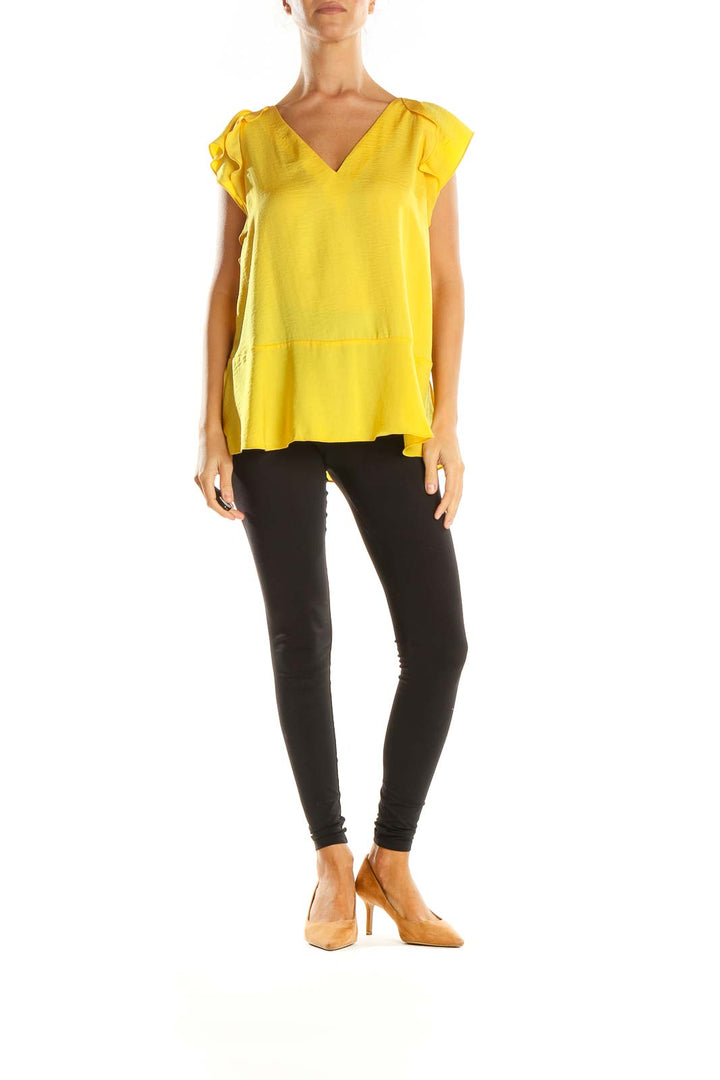 Yellow Solid All Day Wear Blouse