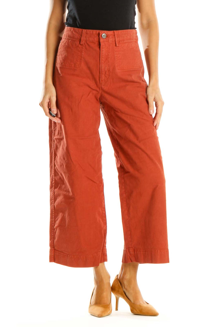 Red Solid All Day Wear Palazzo Pants