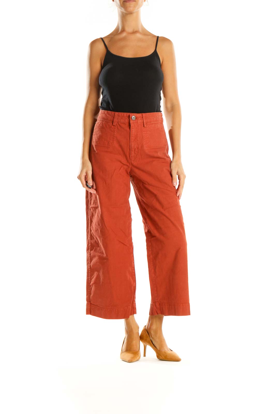 Red Solid All Day Wear Palazzo Pants