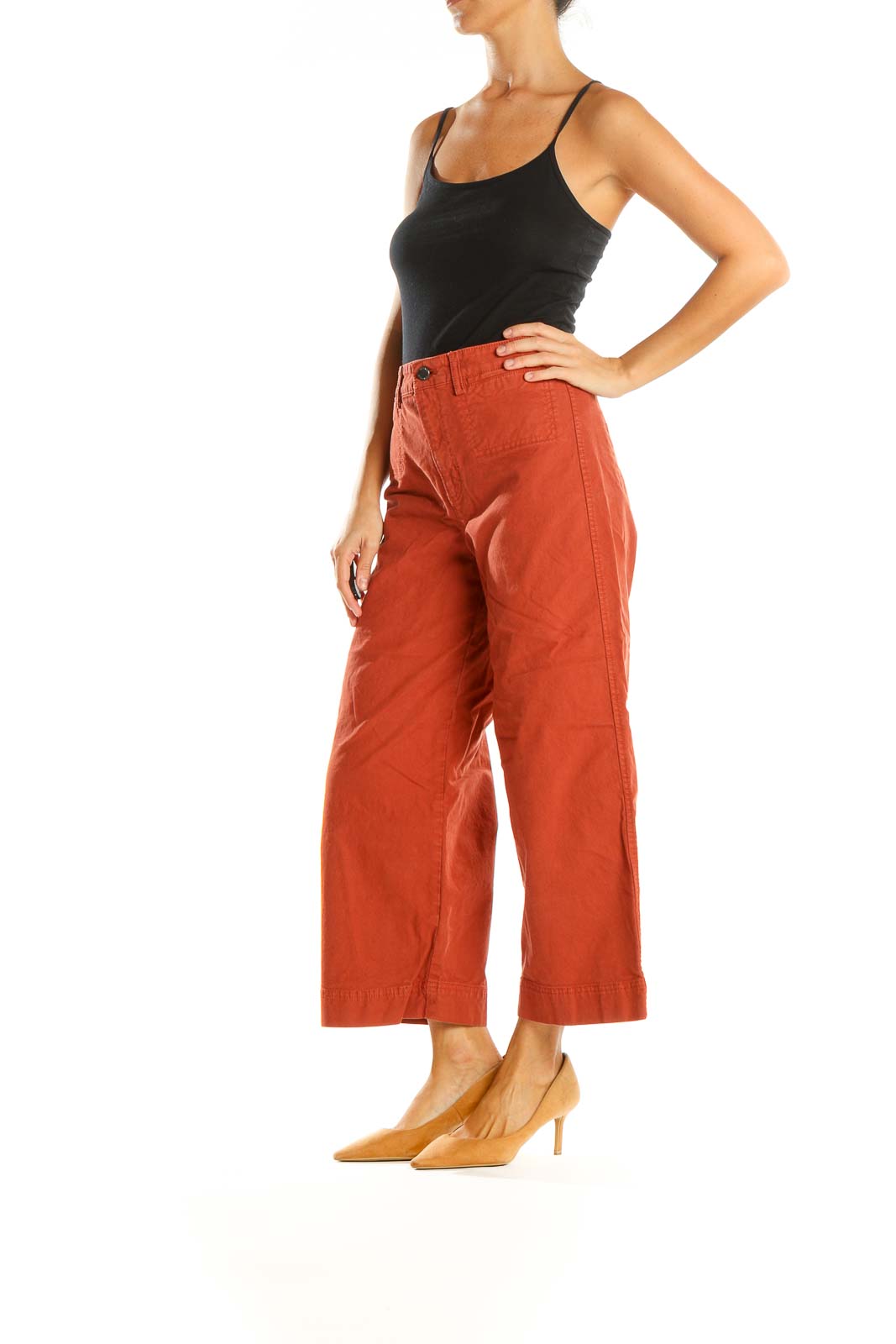 Red Solid All Day Wear Palazzo Pants