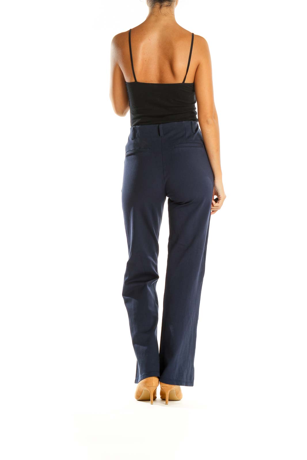 Blue Solid Classic Trousers