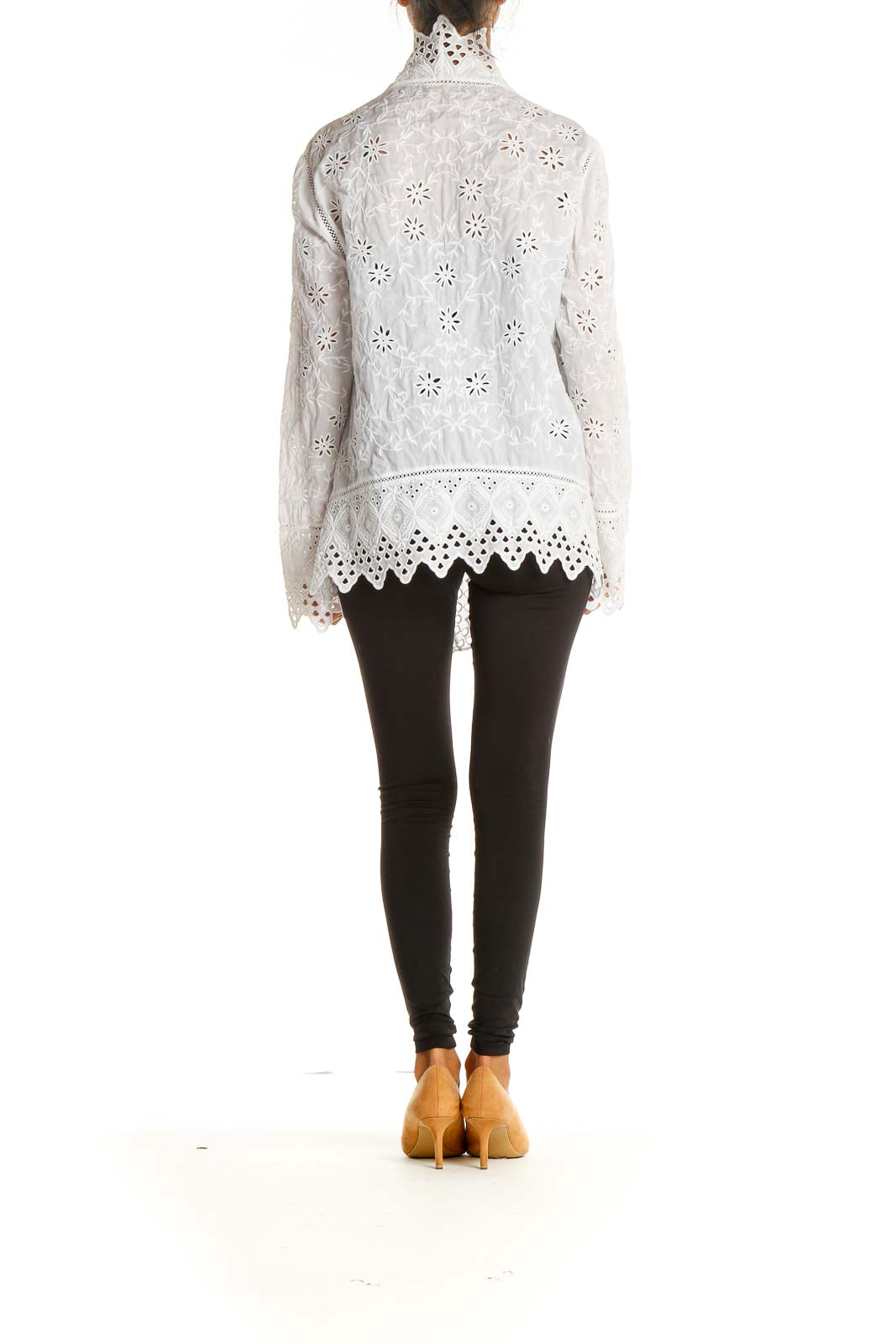 White Lace Holiday Shawl Cardigan