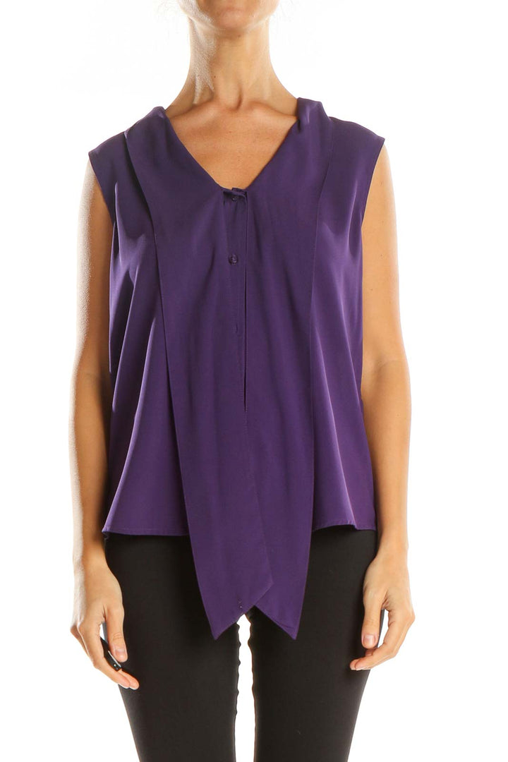 Purple Solid Chic Blouse