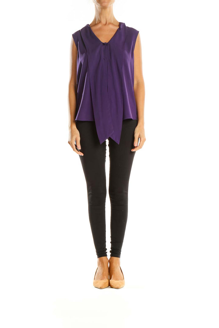 Purple Solid Chic Blouse