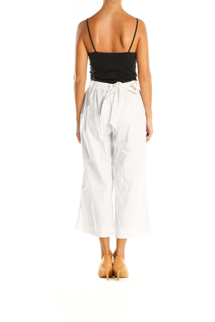 White Casual Culottes Pants