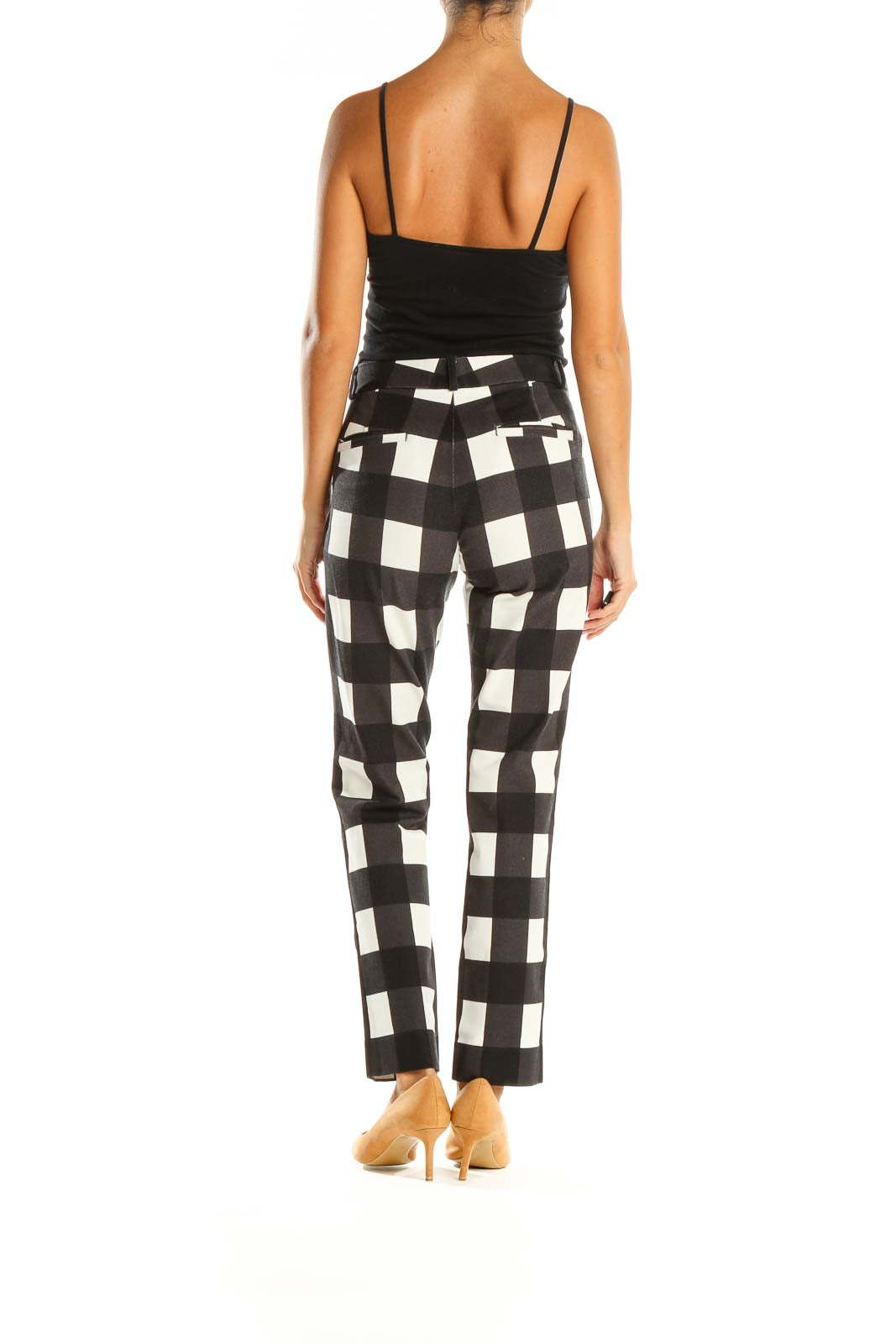 Black Checkered All Day Wear Trousers