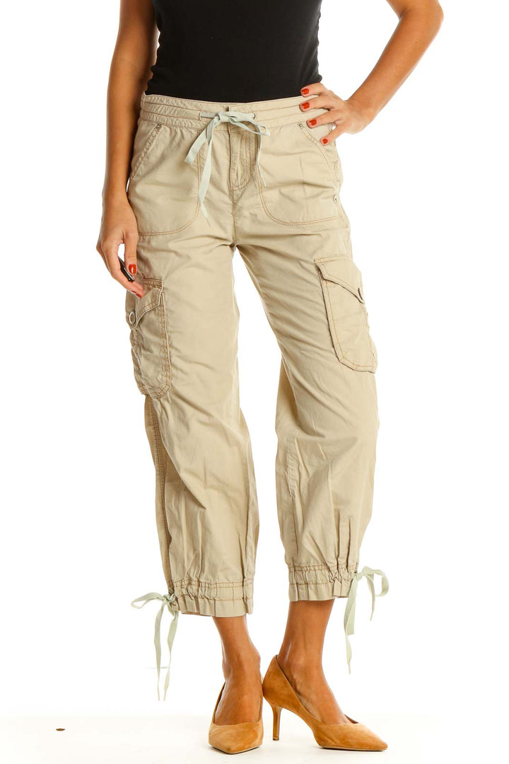 Beige Casual Cargos Pants