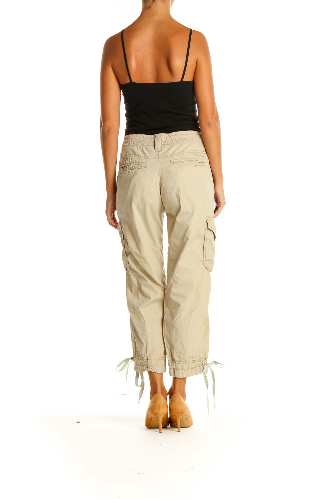 Beige Casual Cargos Pants