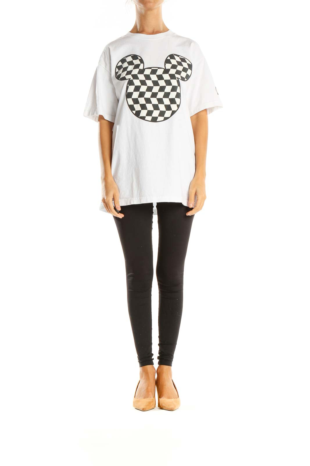 White Graphic Print All Day Wear T-Shirt