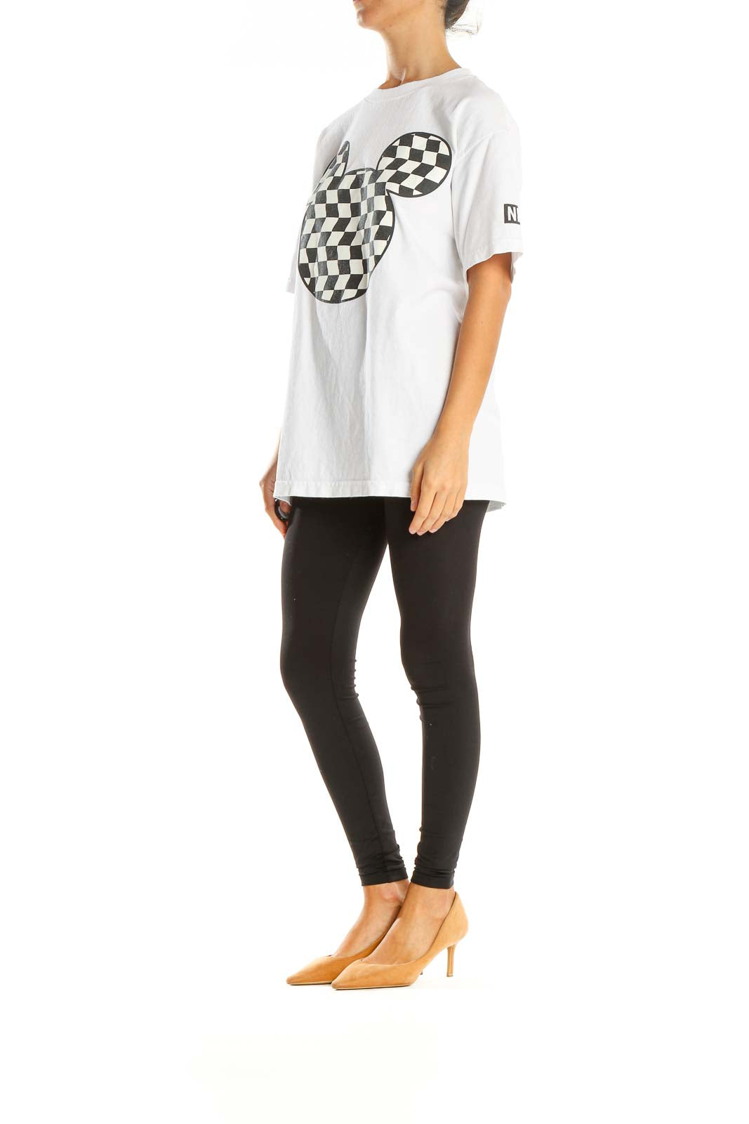 White Graphic Print All Day Wear T-Shirt