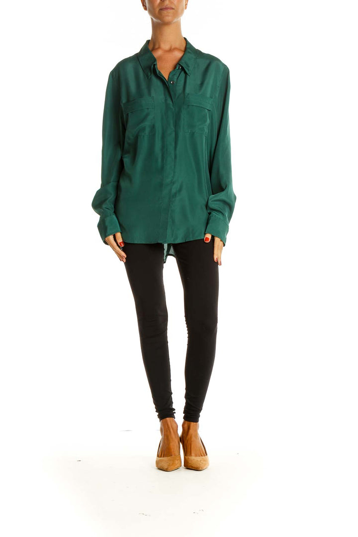 Green Solid All Day Wear Shirt