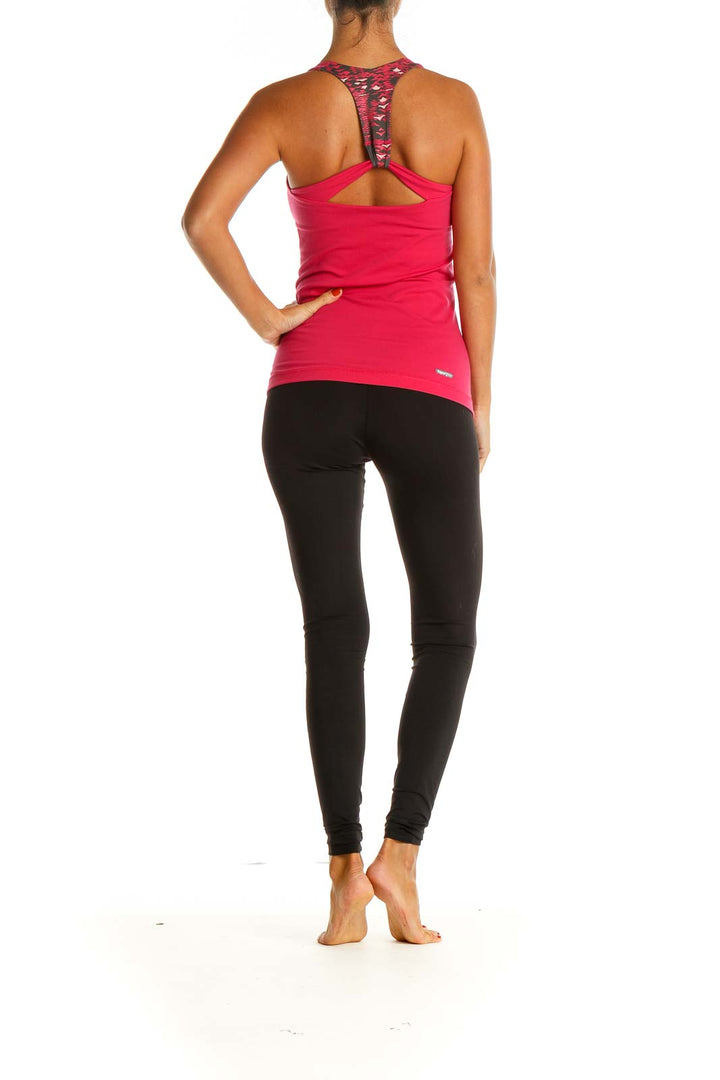 Pink Solid Activewear Tank Top