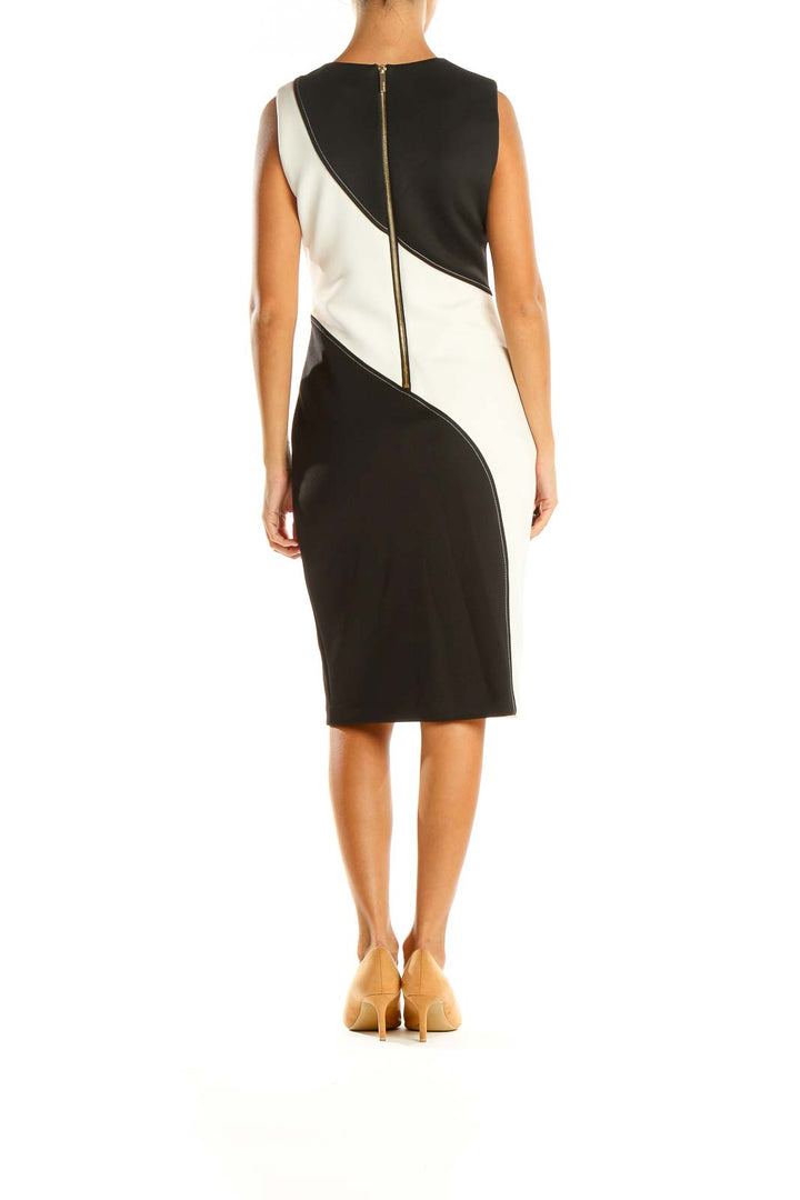 Black Colorblock Classic Sheath Dress