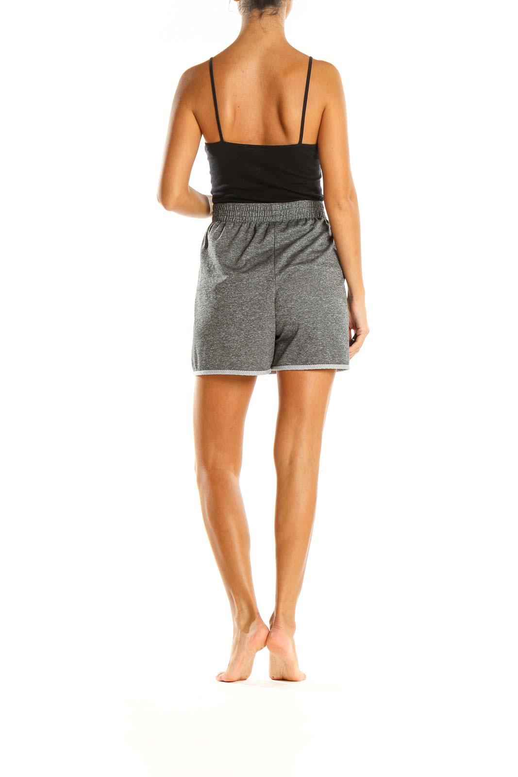 Gray Textured Casual Shorts