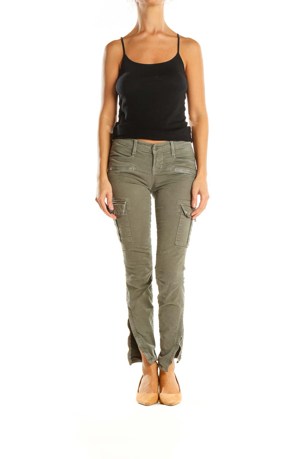 Green Cargo Skinny Jeans