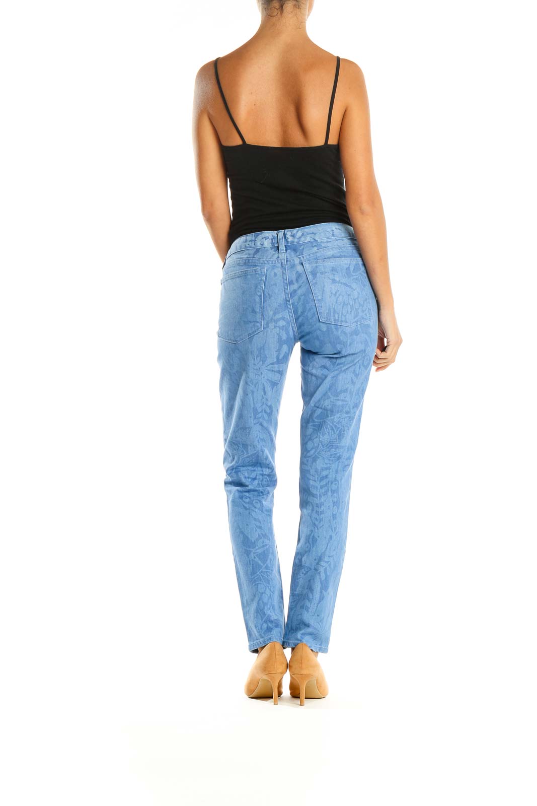 Blue Printed Skinny Jeans