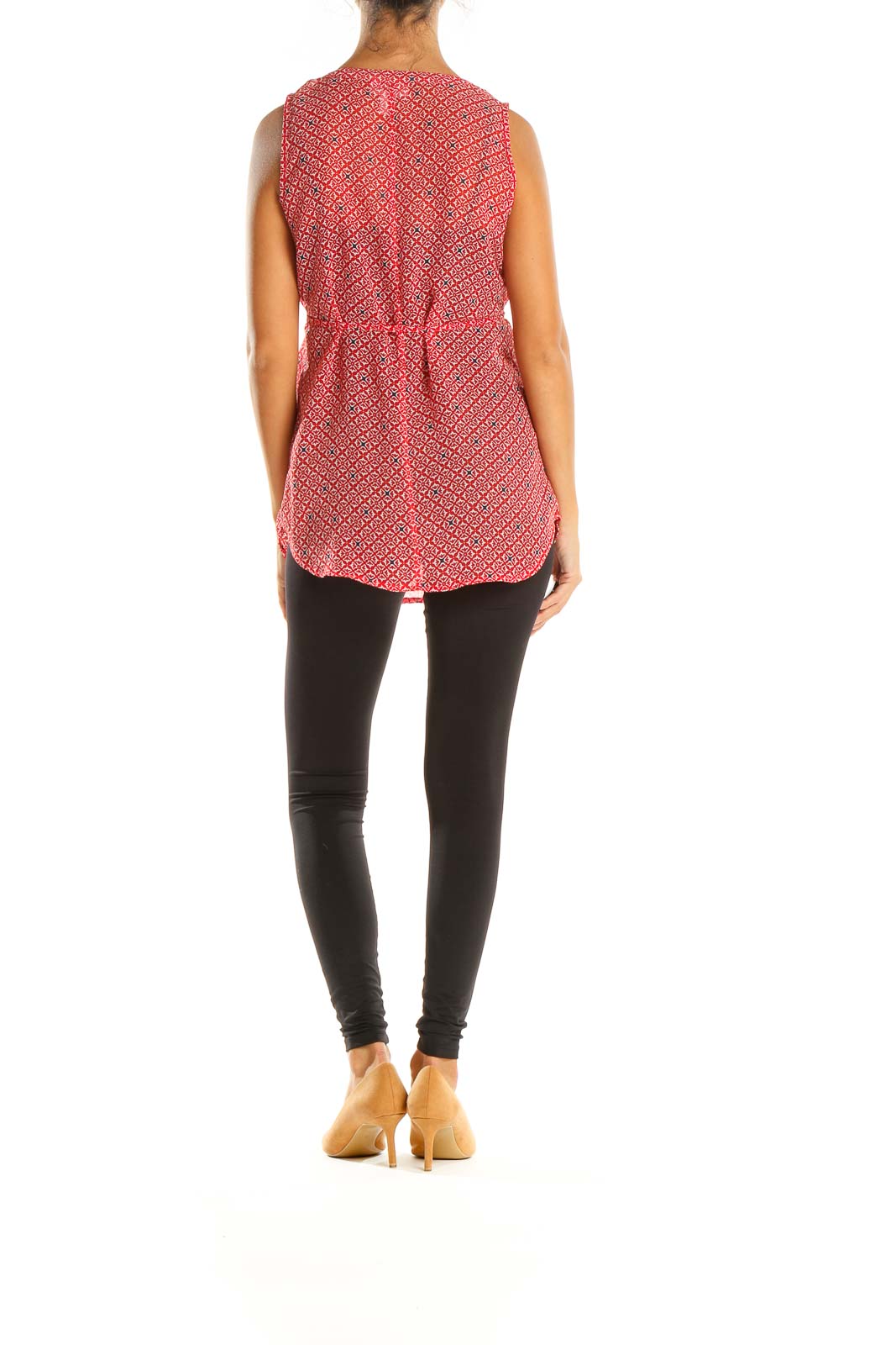 Red Graphic Print Top