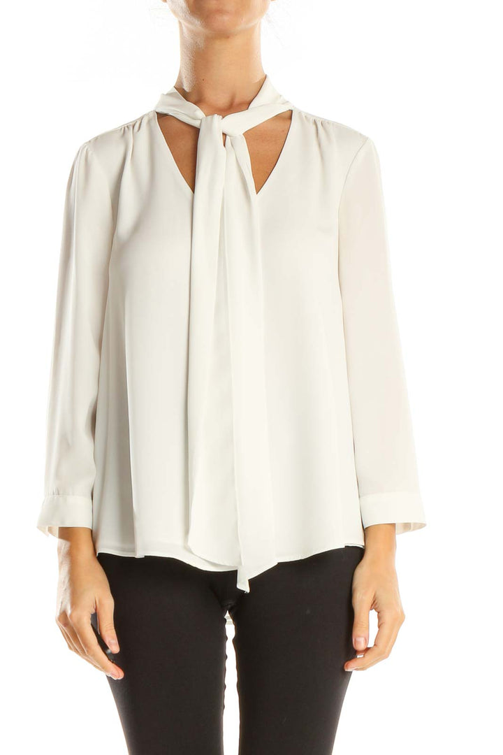 White Solid Blouse