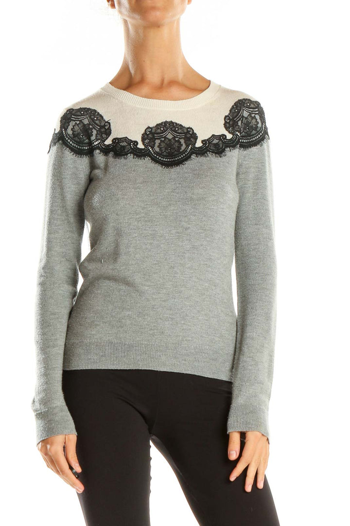 Gray Lace Sweater