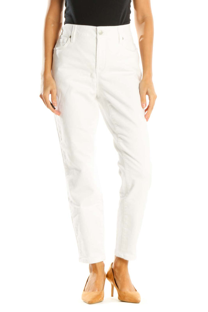 White Straight Leg Jeans