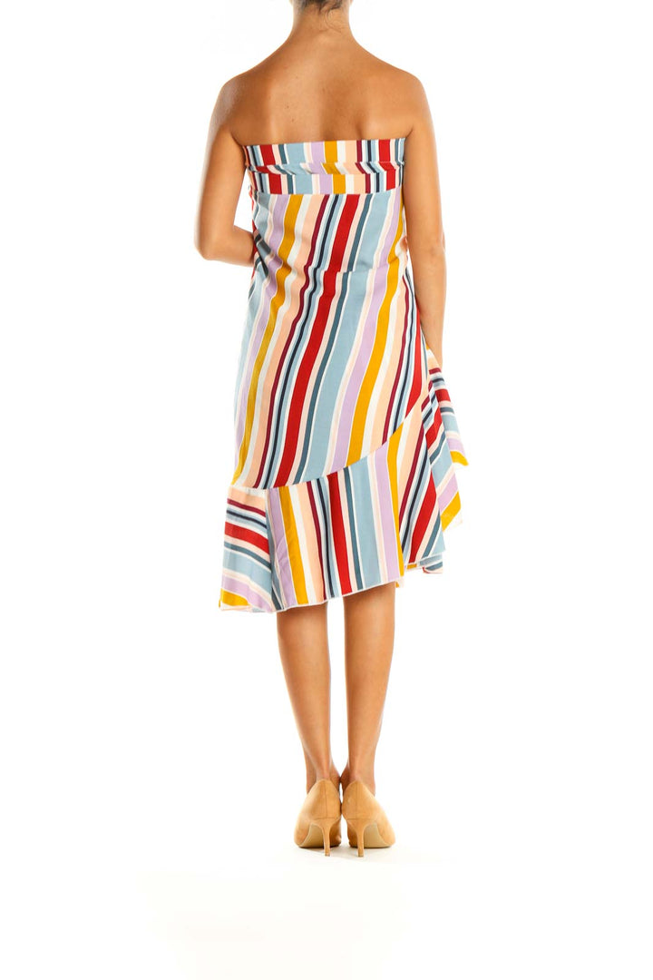 Multicolor Striped Holiday Fit & Flare Dress