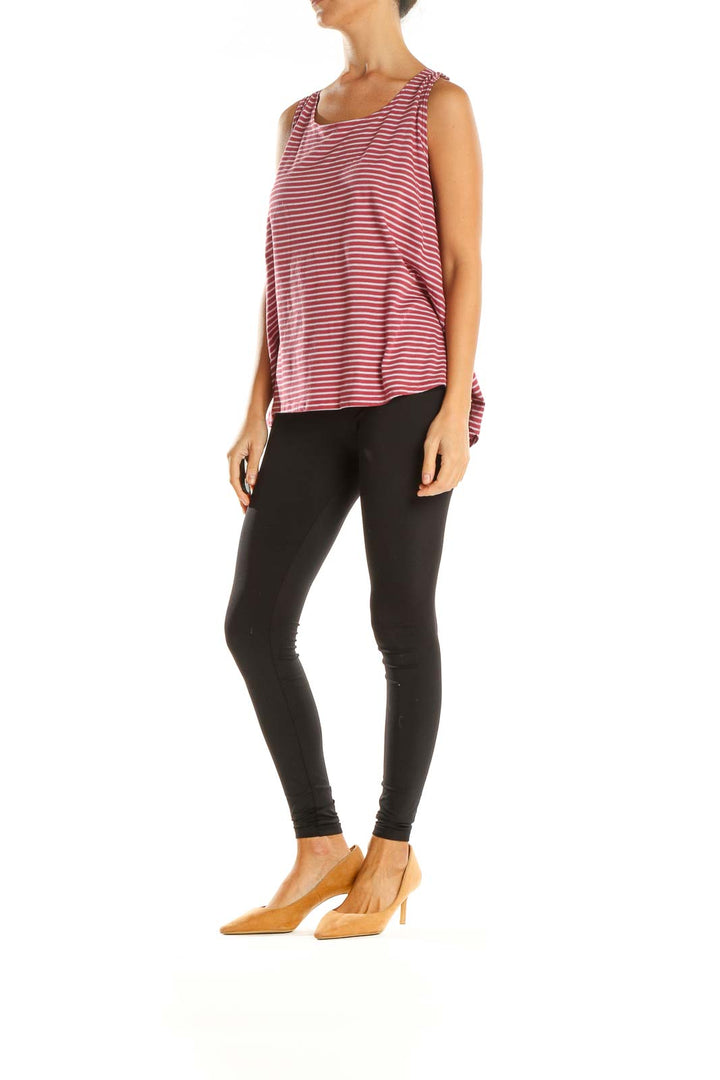 Red Striped All Day Wear Tank Top