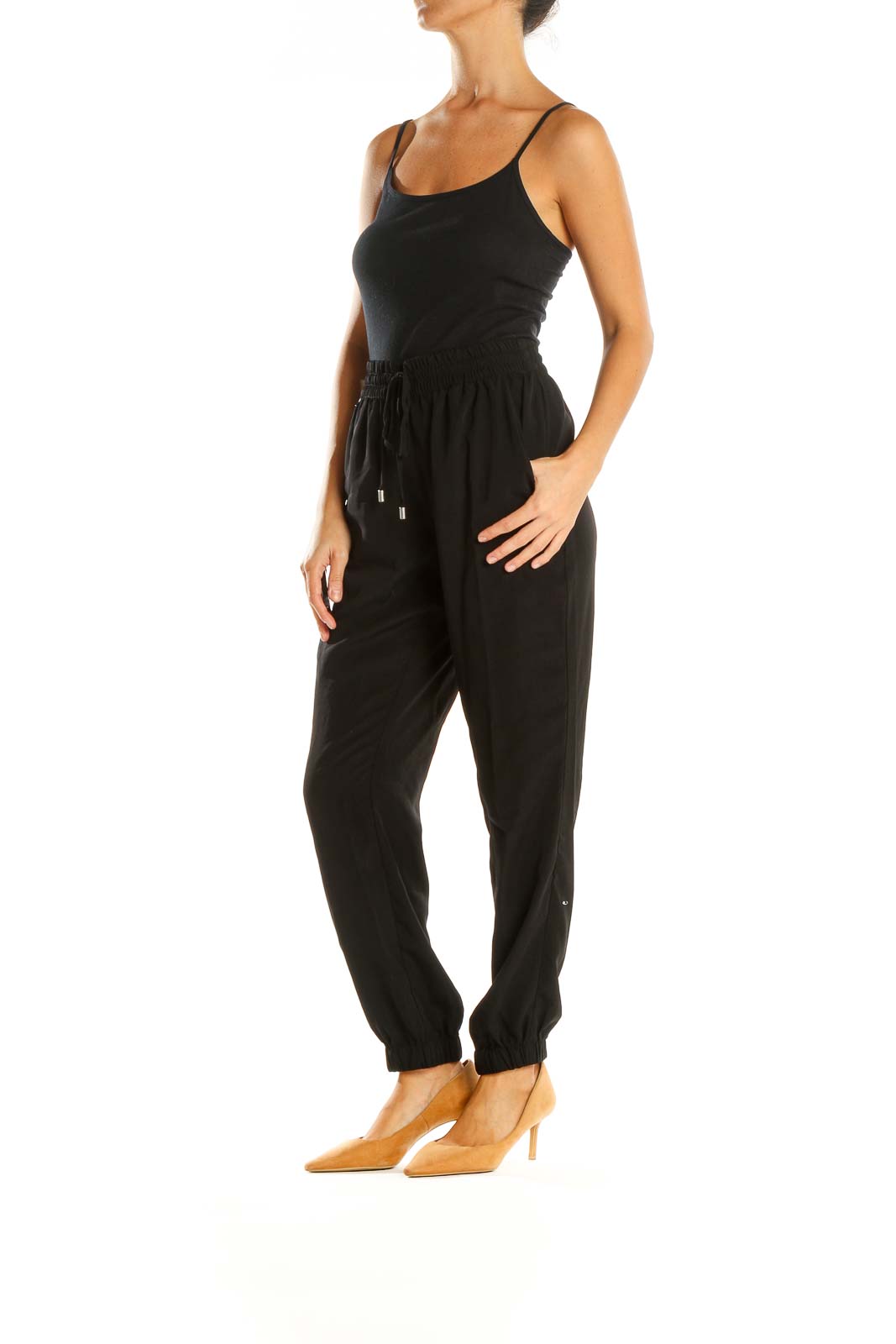 Black Solid Bohemian Pants