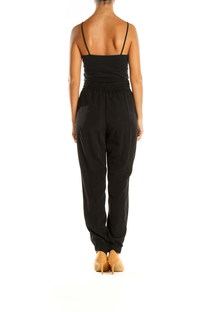 Black Solid Bohemian Pants