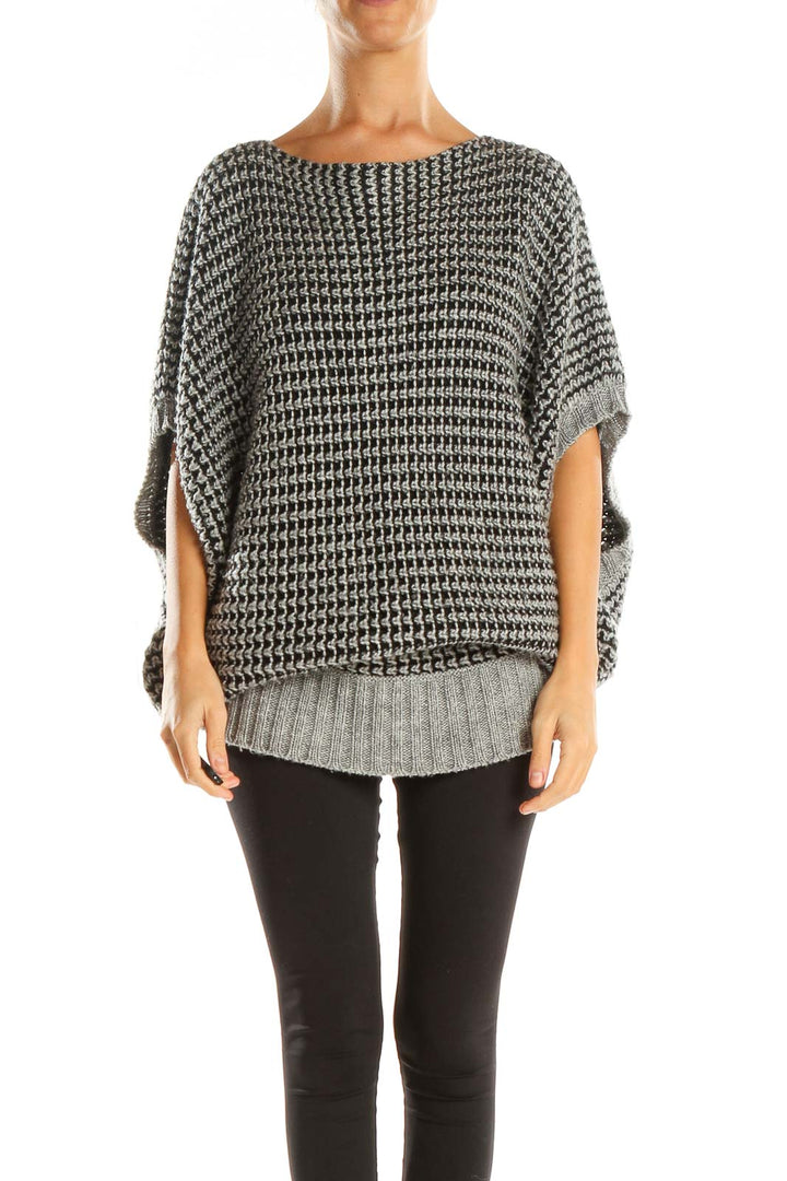 Gray Textured All Day Wear Sweater