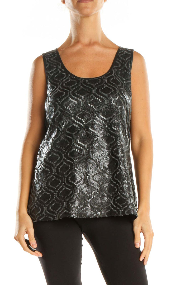 Black Sequin Tank Top