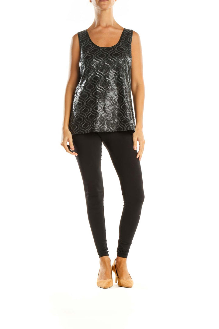 Black Sequin Tank Top