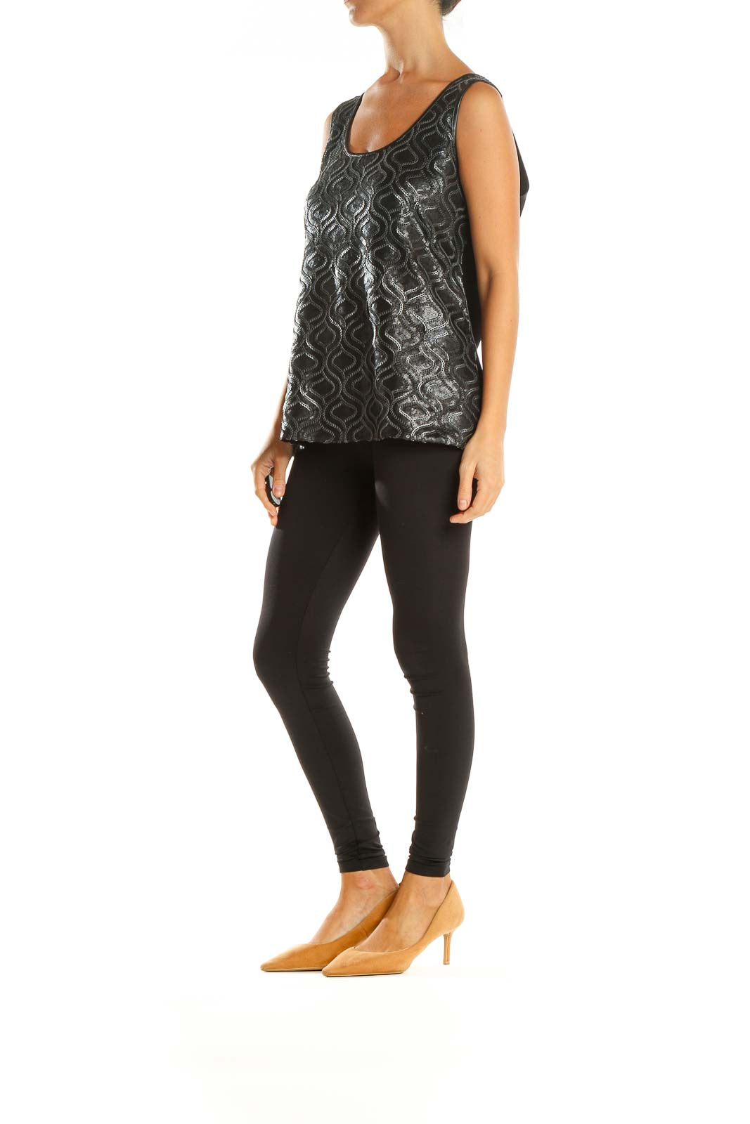 Black Sequin Tank Top