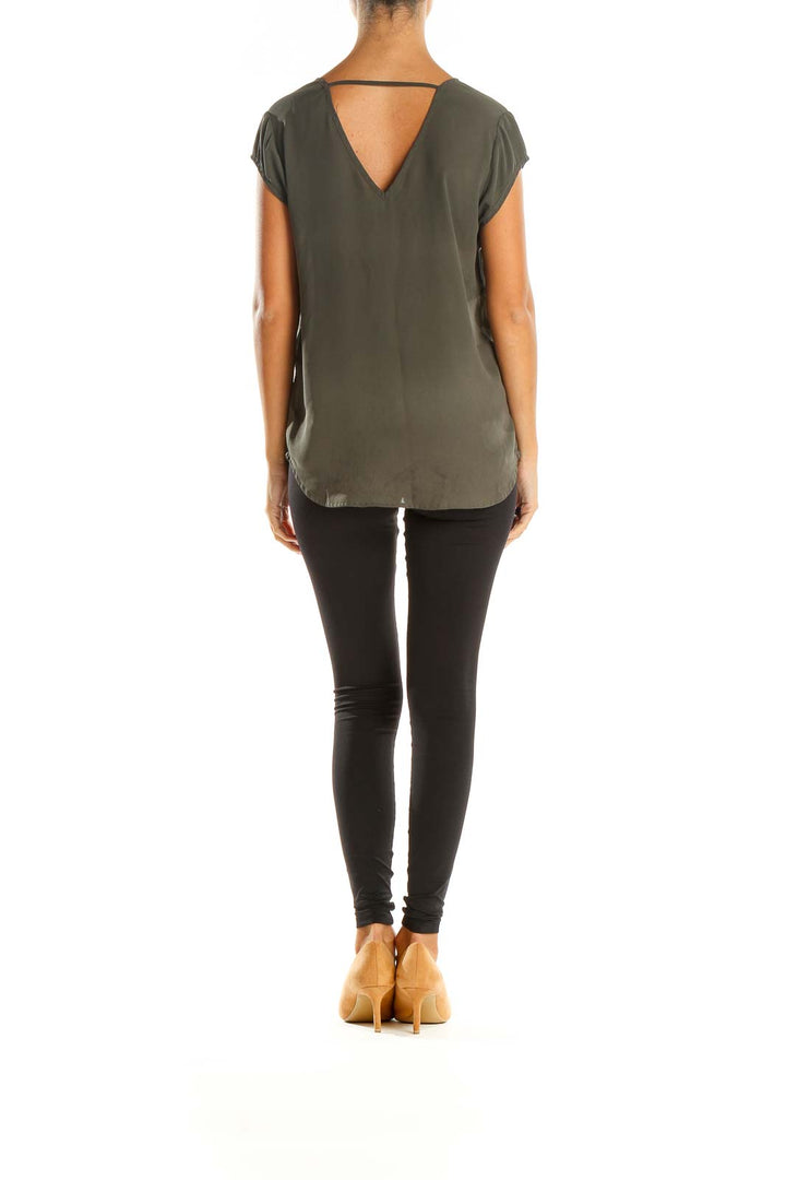 Green Solid All Day Wear Blouse