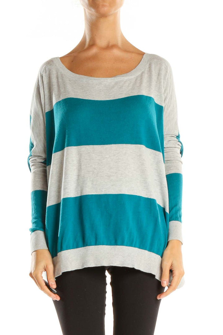 Blue Striped All Day Wear T-Shirt