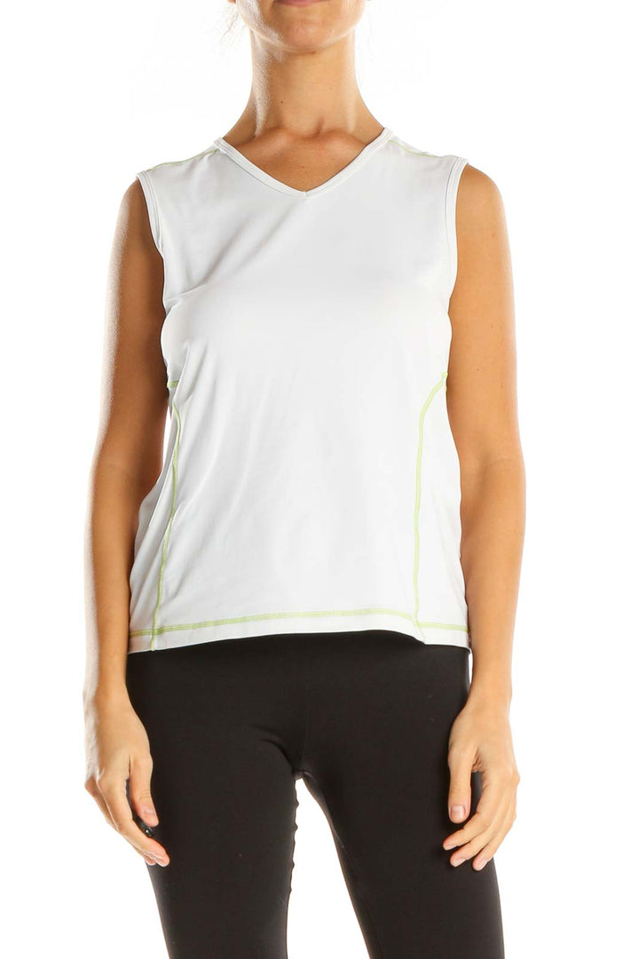 White Solid Activewear Blouse