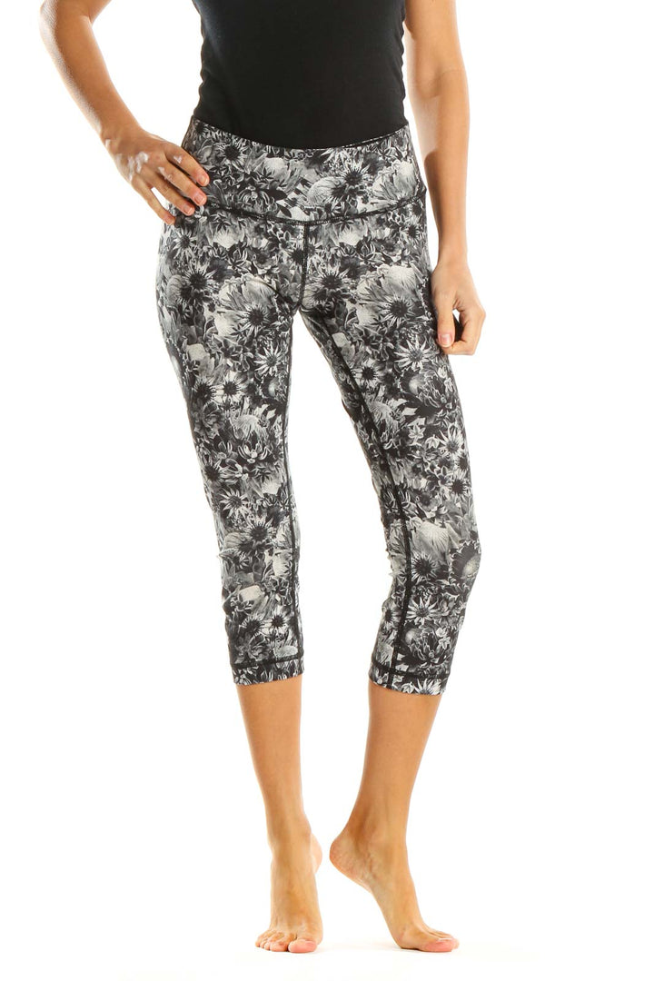 Gray Printed Activewear Leggings