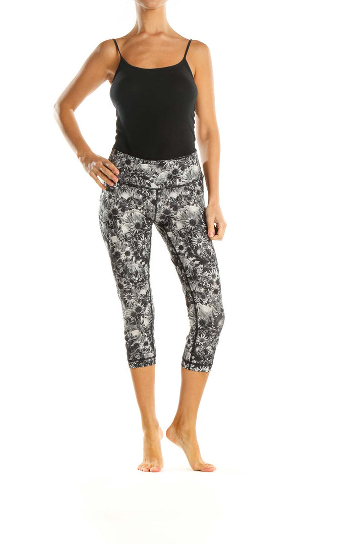 Gray Printed Activewear Leggings