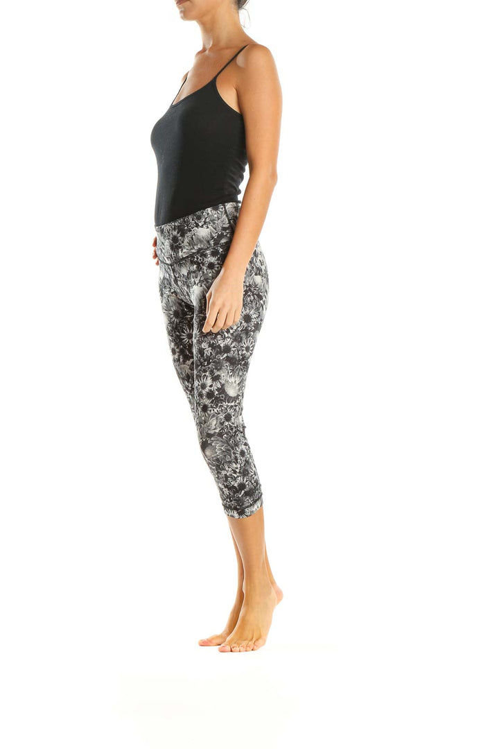 Gray Printed Activewear Leggings