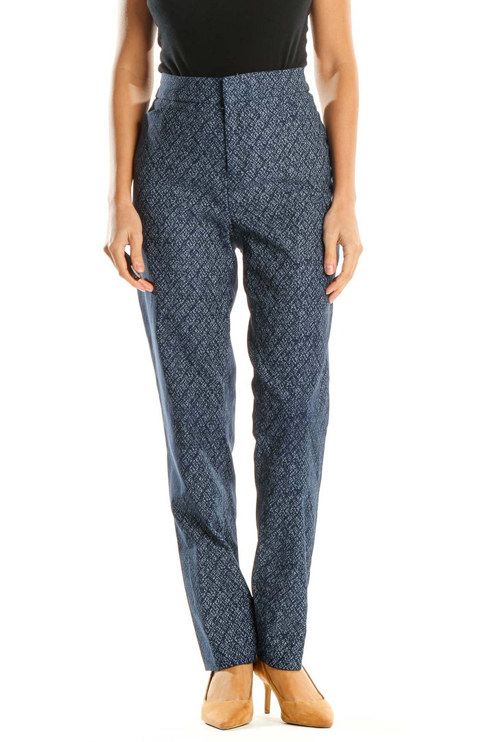 Blue Printed All Day Wear Trousers