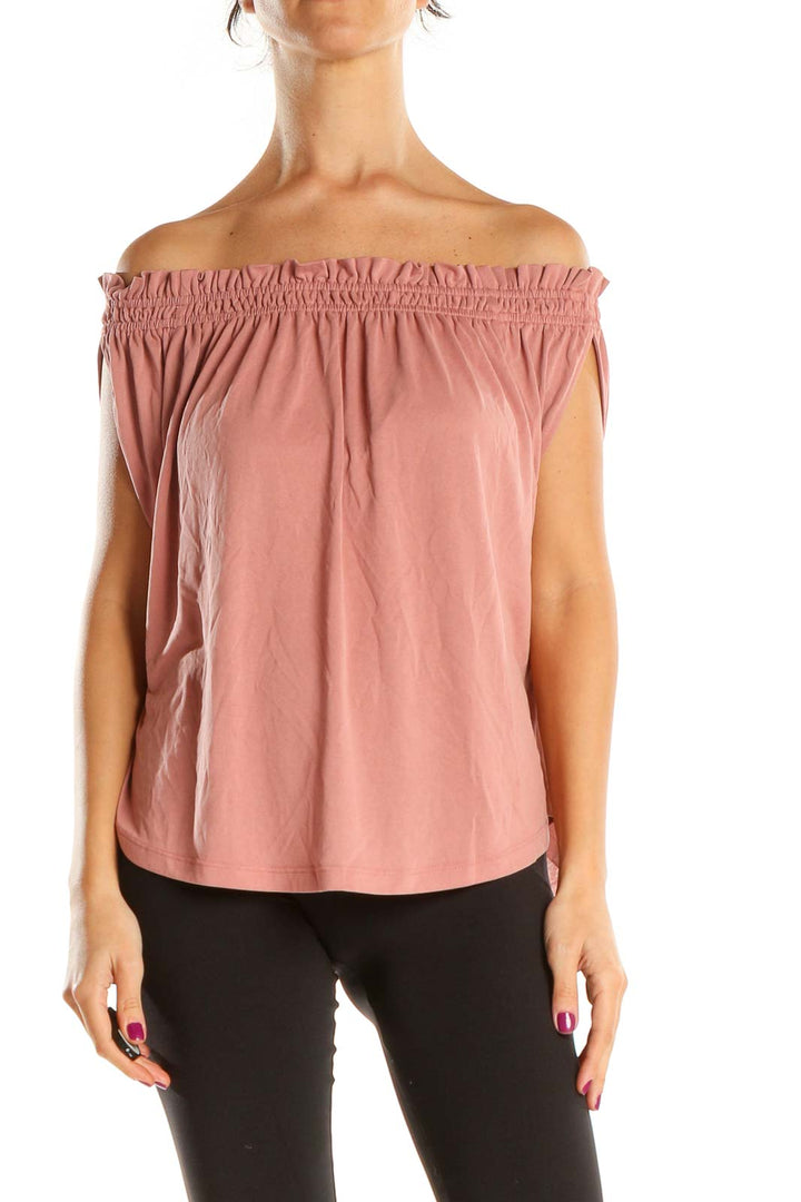 Pink Solid Holiday Blouse