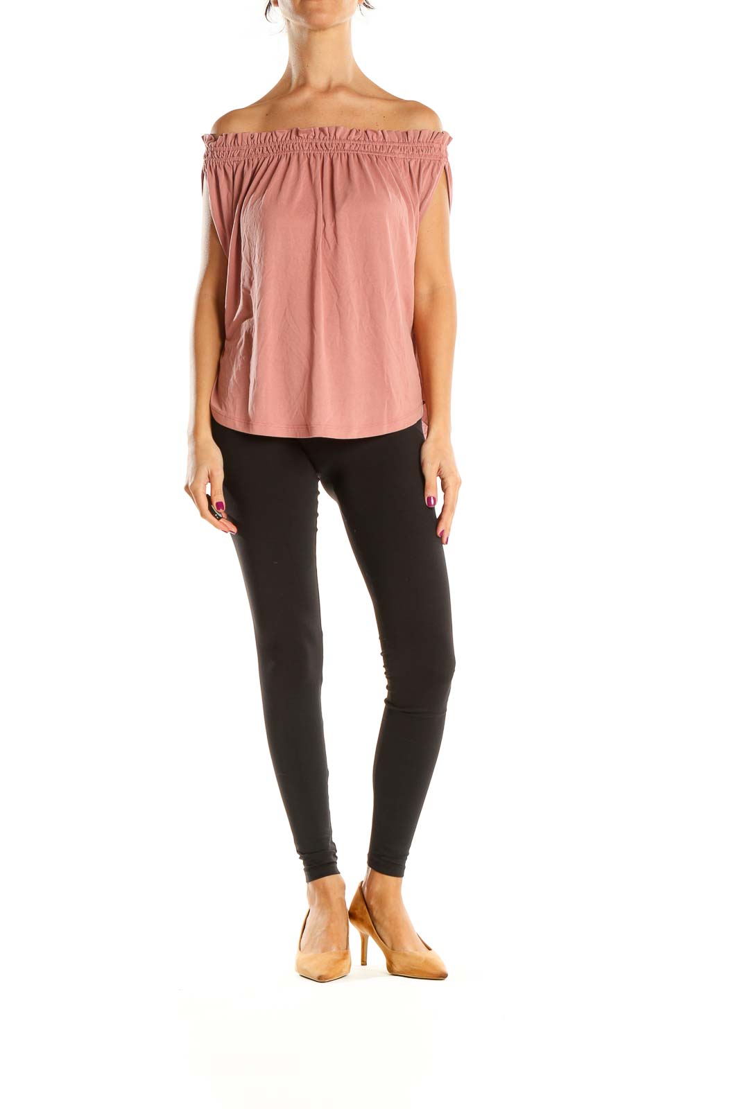 Pink Solid Holiday Blouse