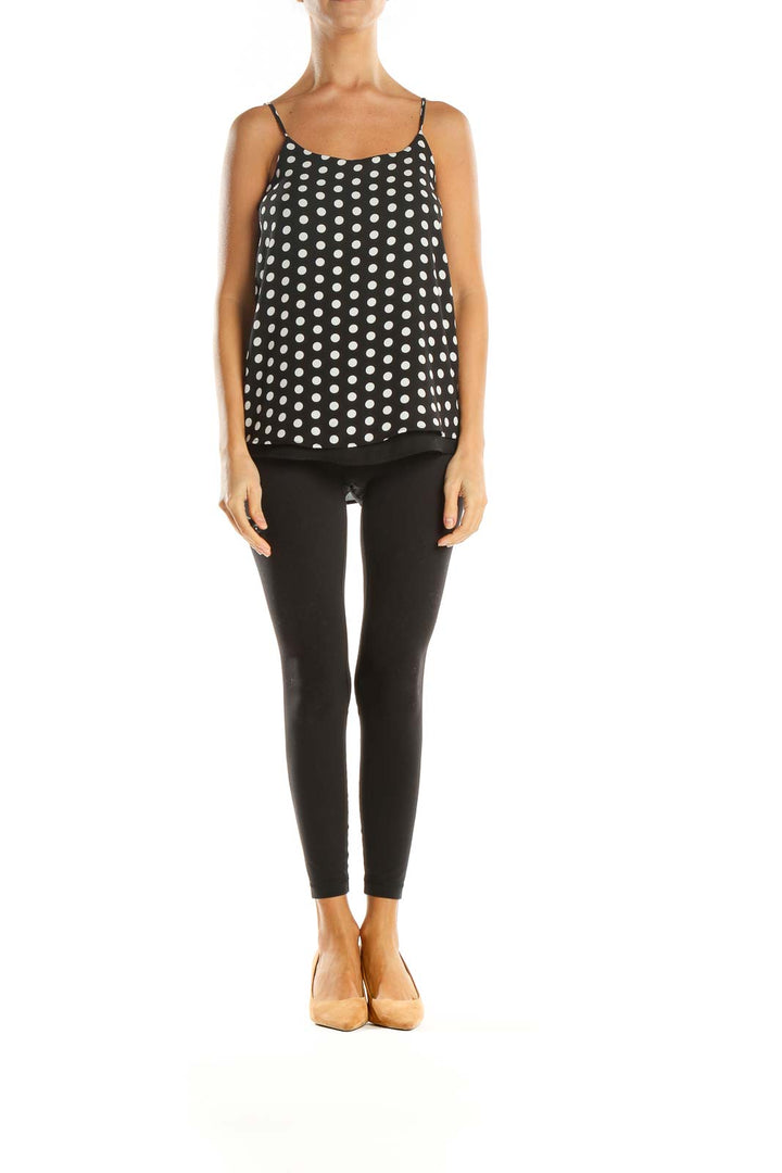 Black Polka Dot Holiday Top