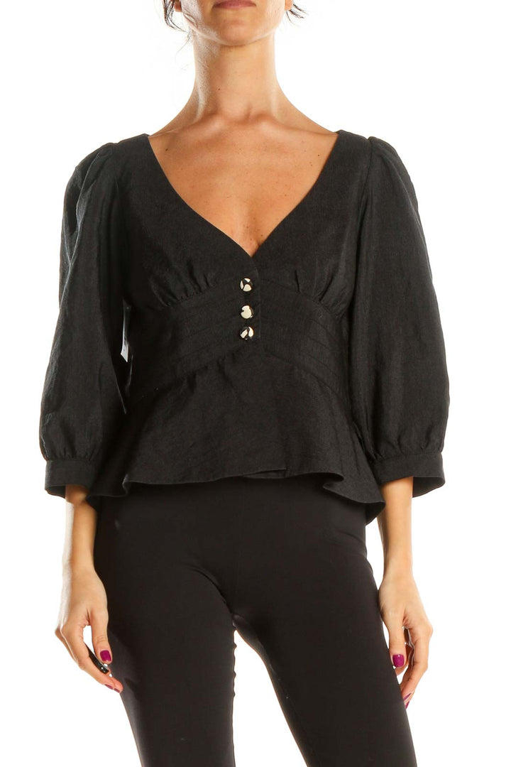 Black Solid Blouse