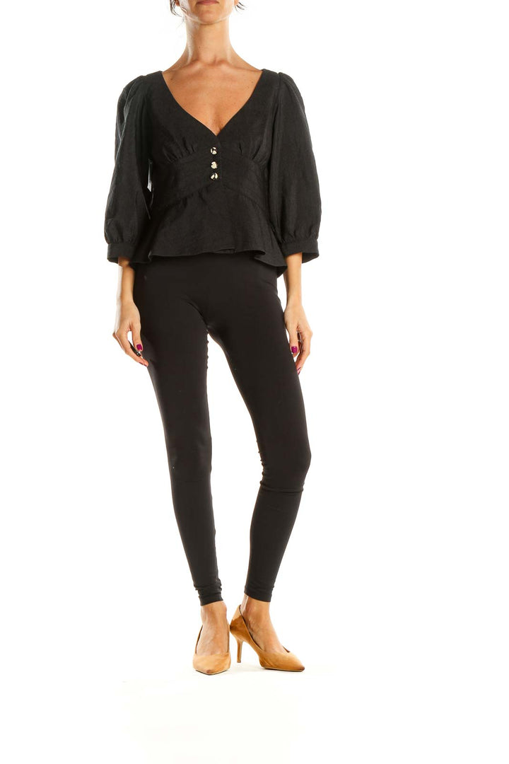 Black Solid Blouse